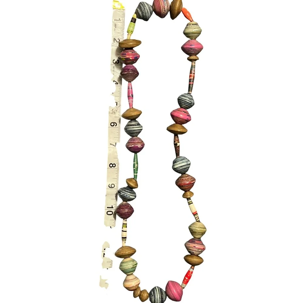 Handmade Recycled Paper‎ Bead Statement Necklace Artsy